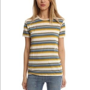 IRO Linen Vania Distressed Linen Short Sleeve Top Size Large Women